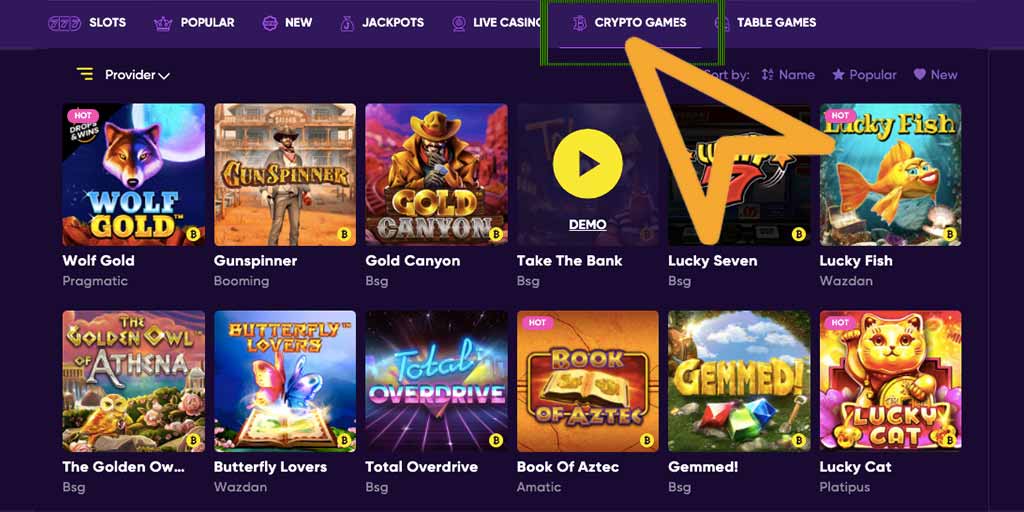 Os jogos de criptomoedas no Bao Casino