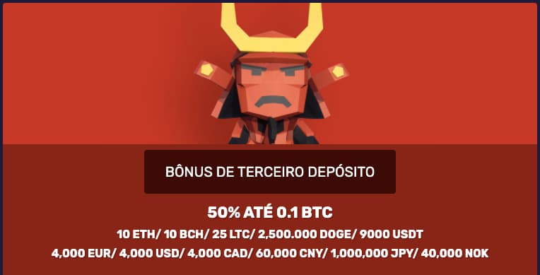 Bônus do Terceiro Depósito – 50% BitcoinCasino.io
